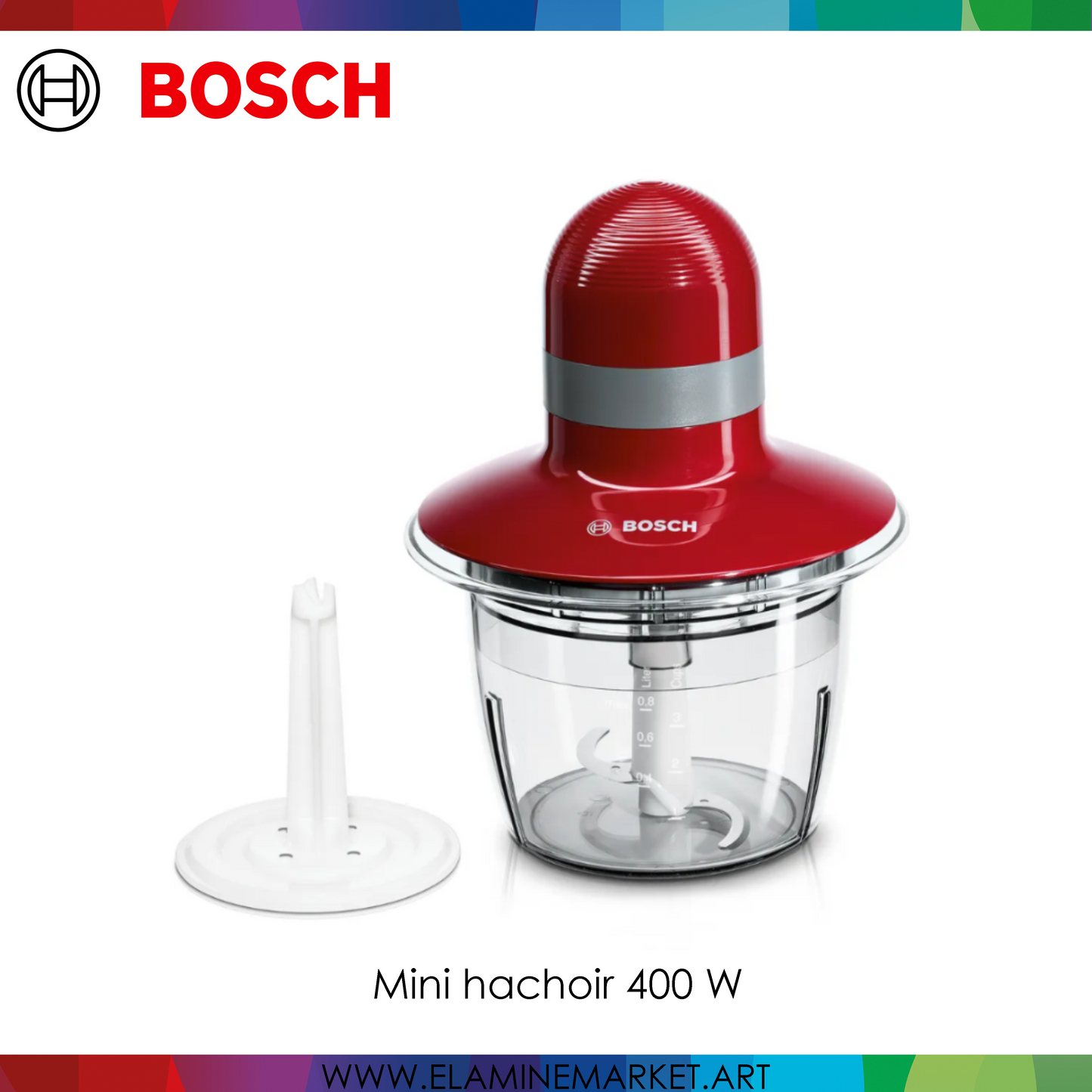 Mini hachoir 400 W Rouge, Gris