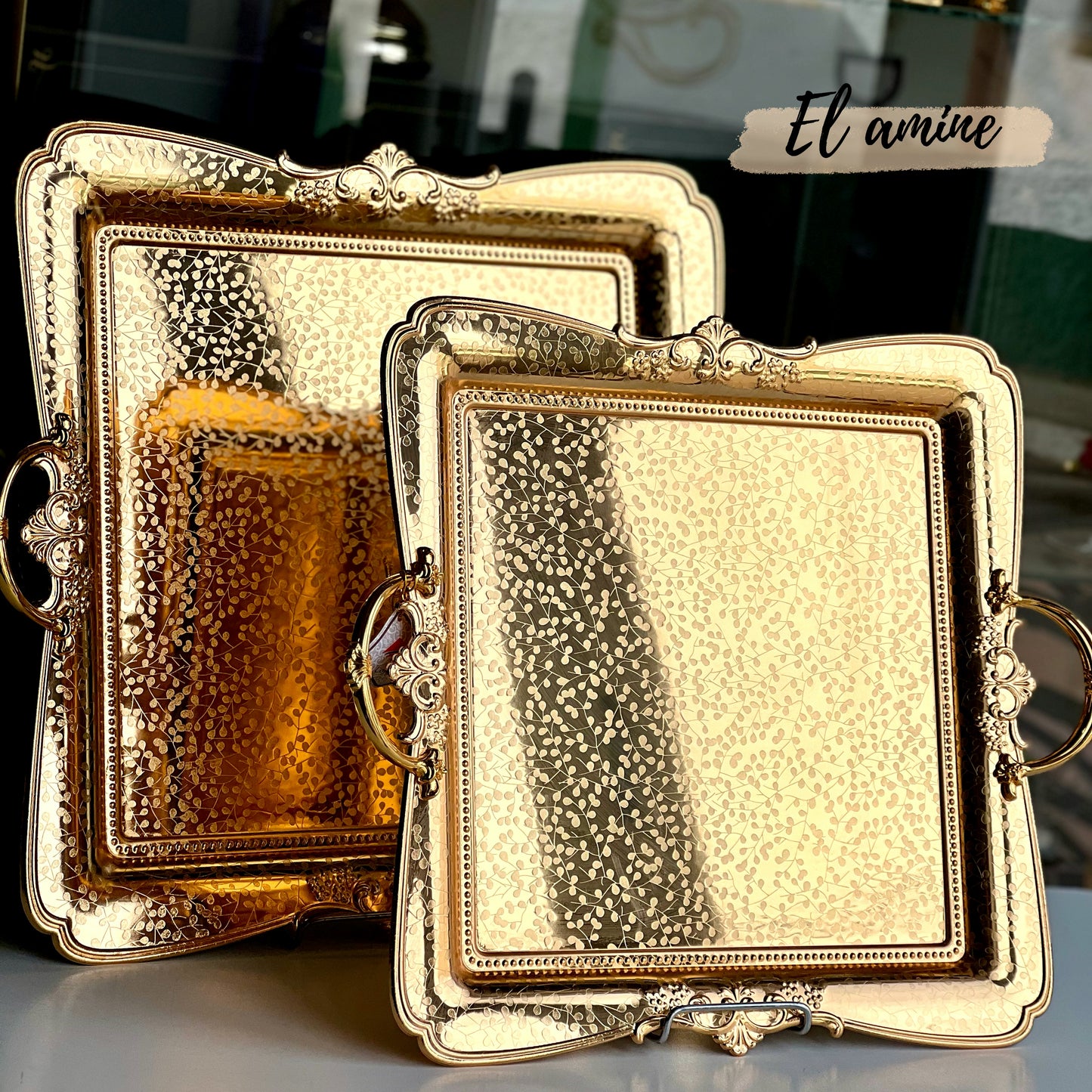 ✨️Plateaux carrés 2 pcs en acier inoxydable 🤩🥰